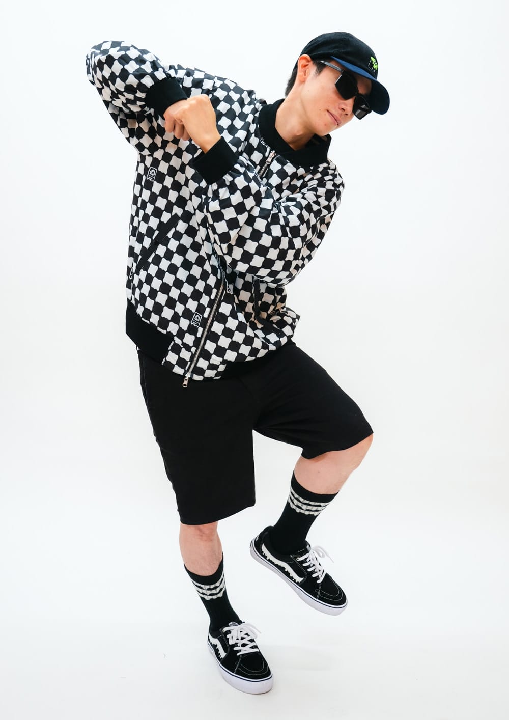 Magical Mosh Misfits AW2024 Reversible checkered coach jacket