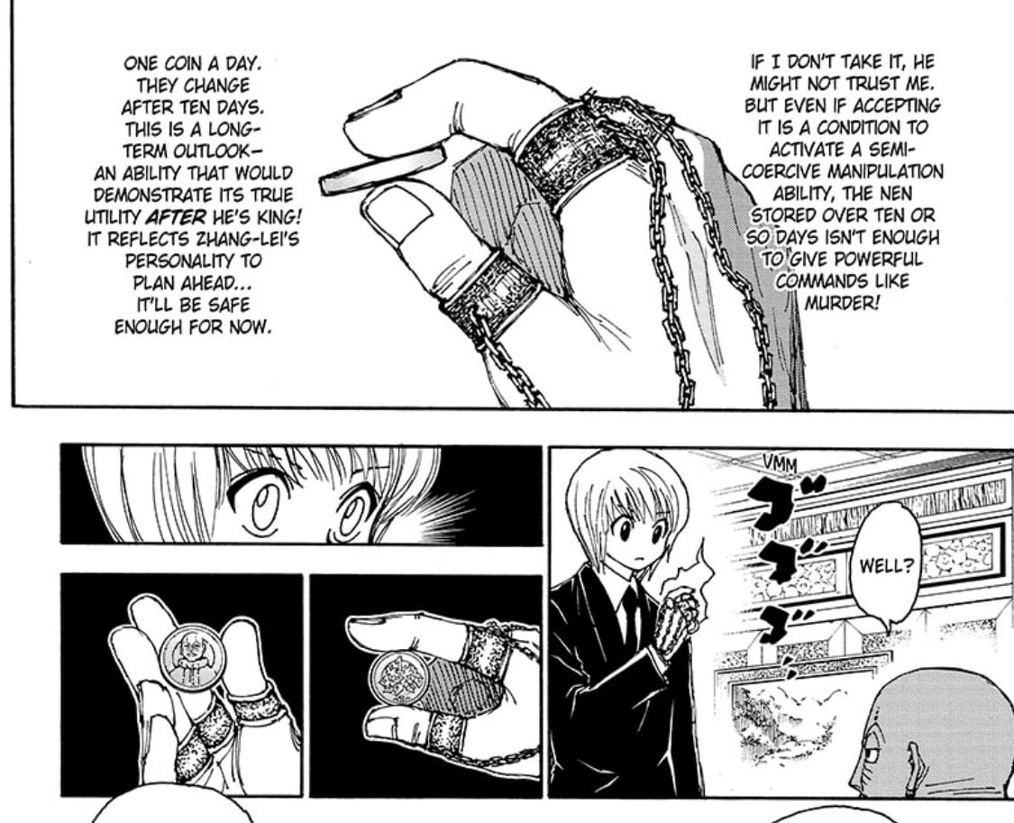 Zhang Li's powers are explained in Hunter x Hunter chapter 404