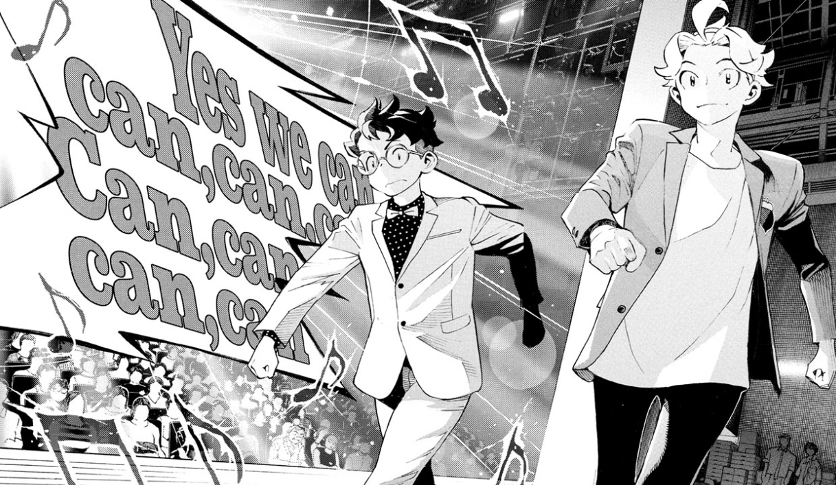 Taiyo and Shijima in Show-ha Shoten! chapter 36