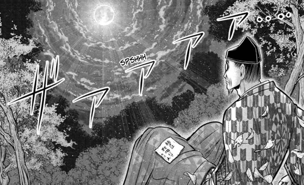 Sadamune looking toward the sky in The Elusive Samurai chapter 184