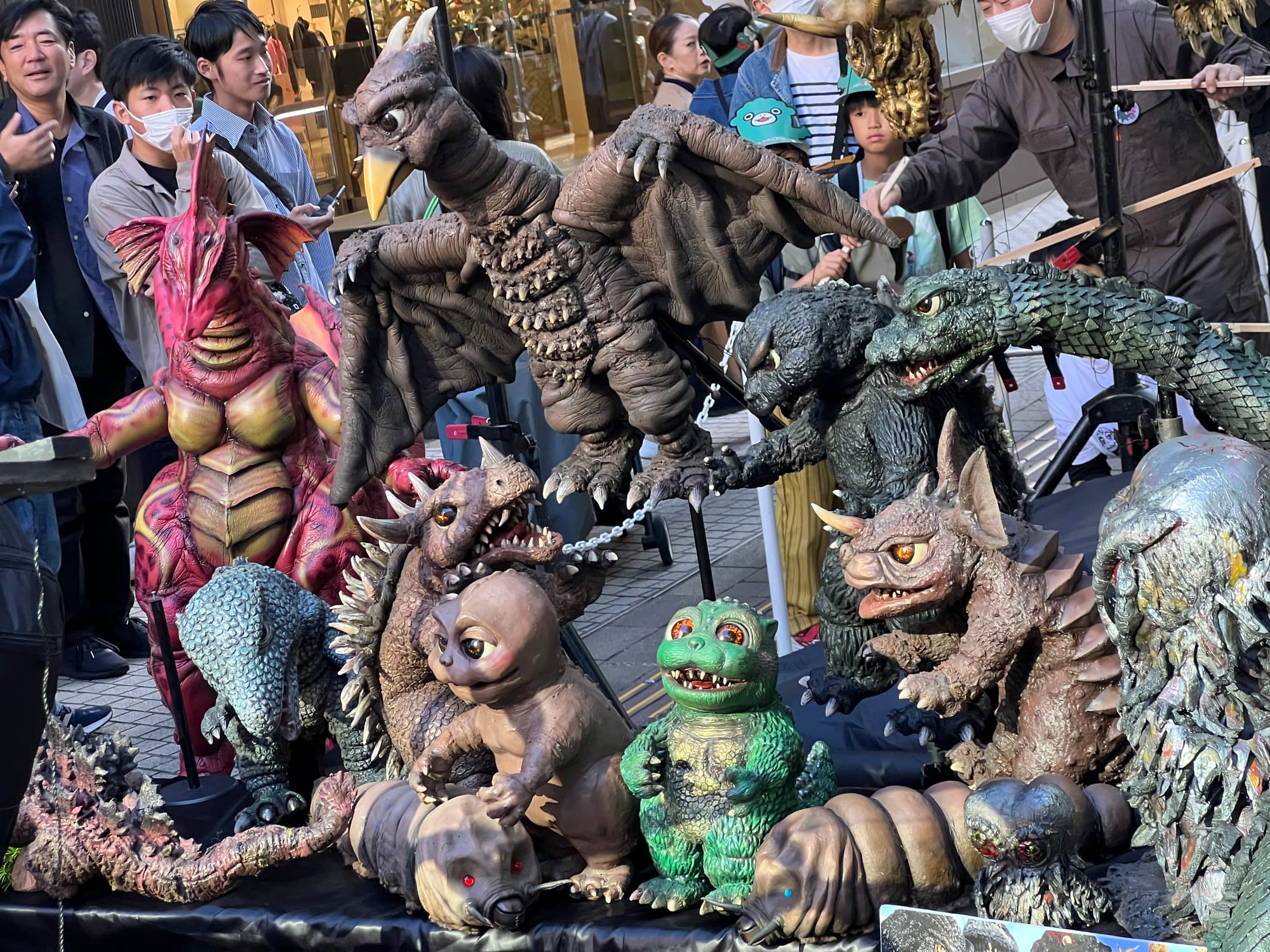 Godzilla puppets at Godzilla Fes