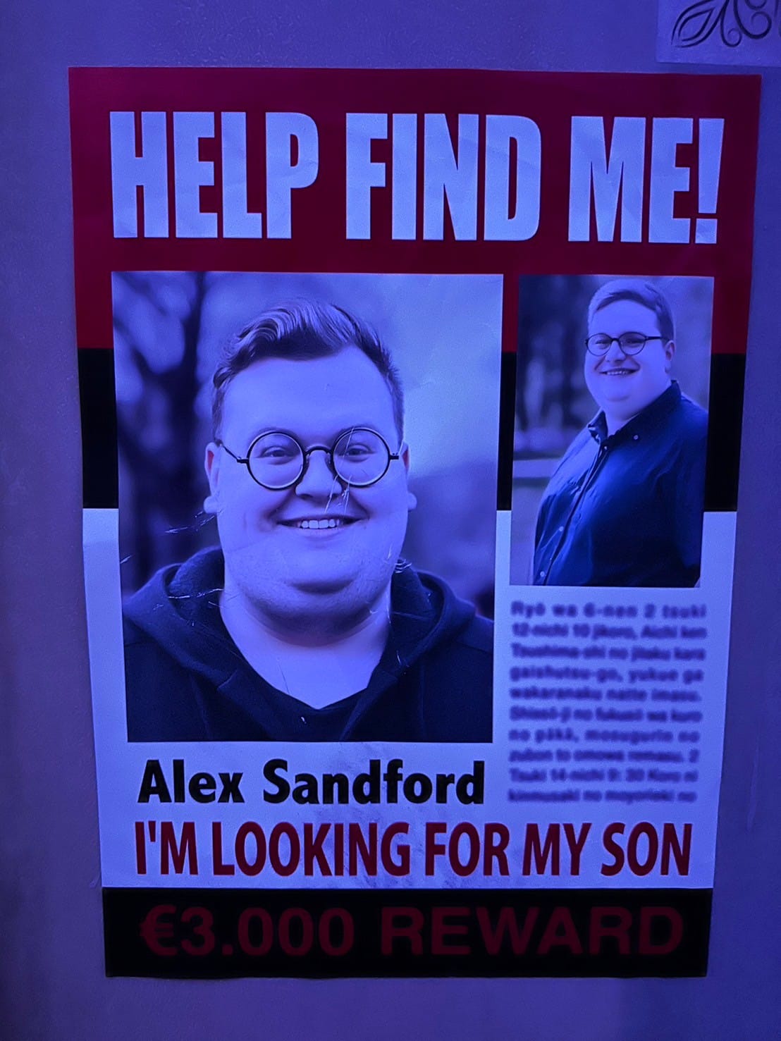 AI generated "missing persons" poster