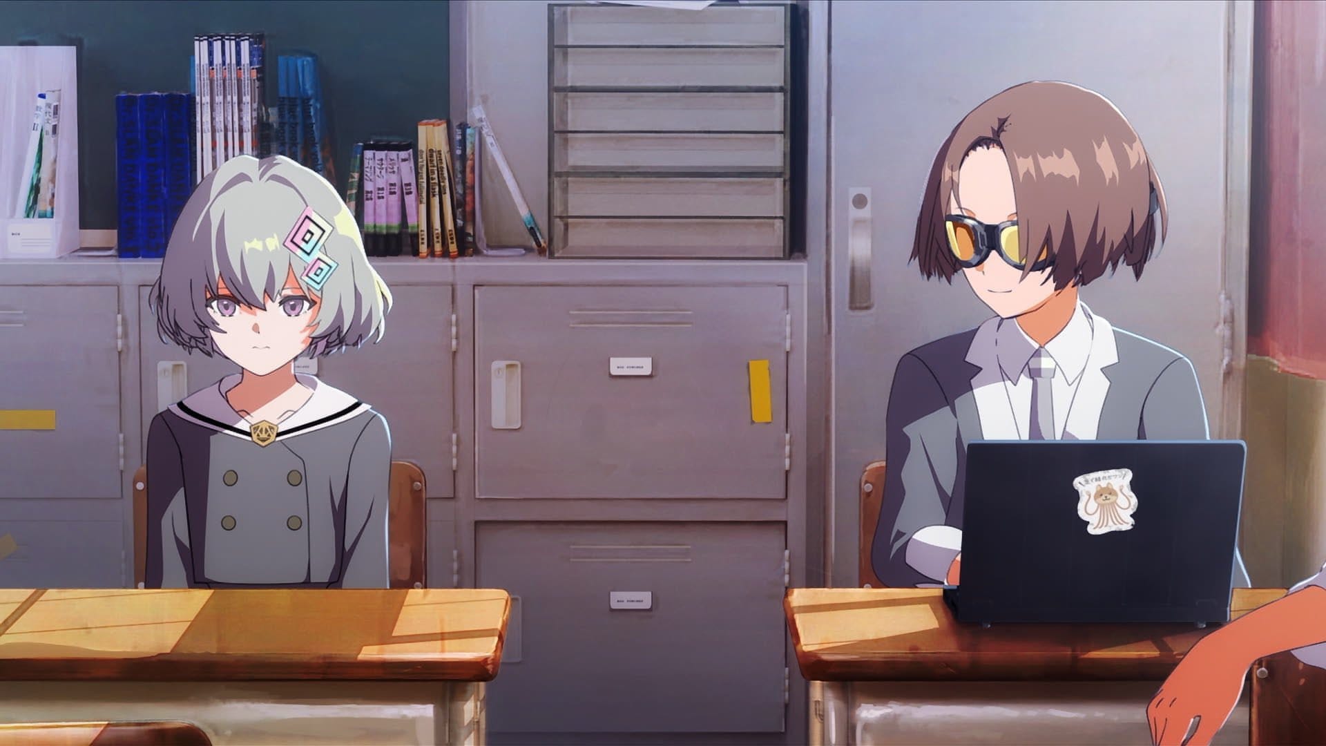 Zero and Akira in class in Make A Girl