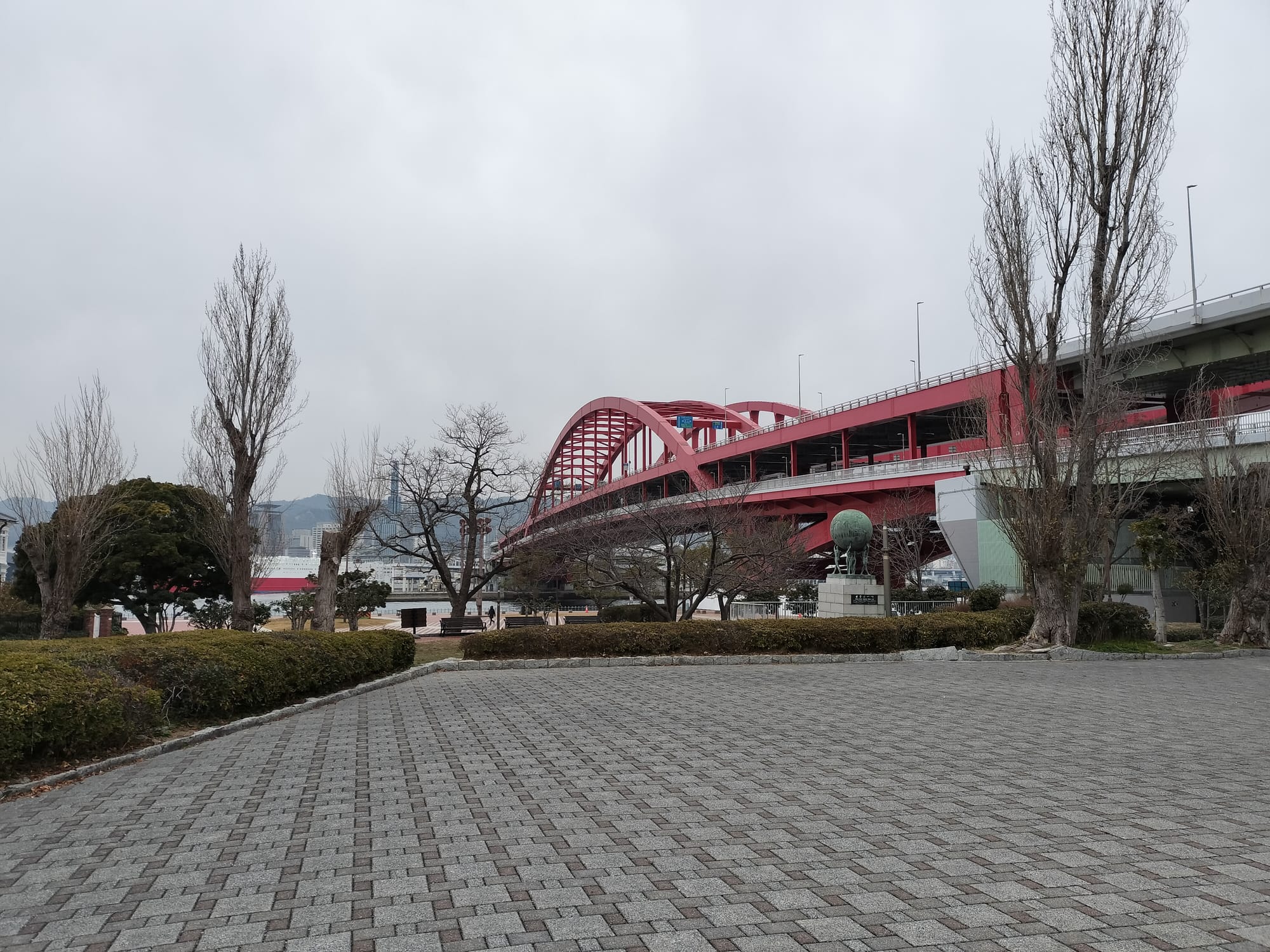 The bridge connecting Port Island to the port of Kobe.