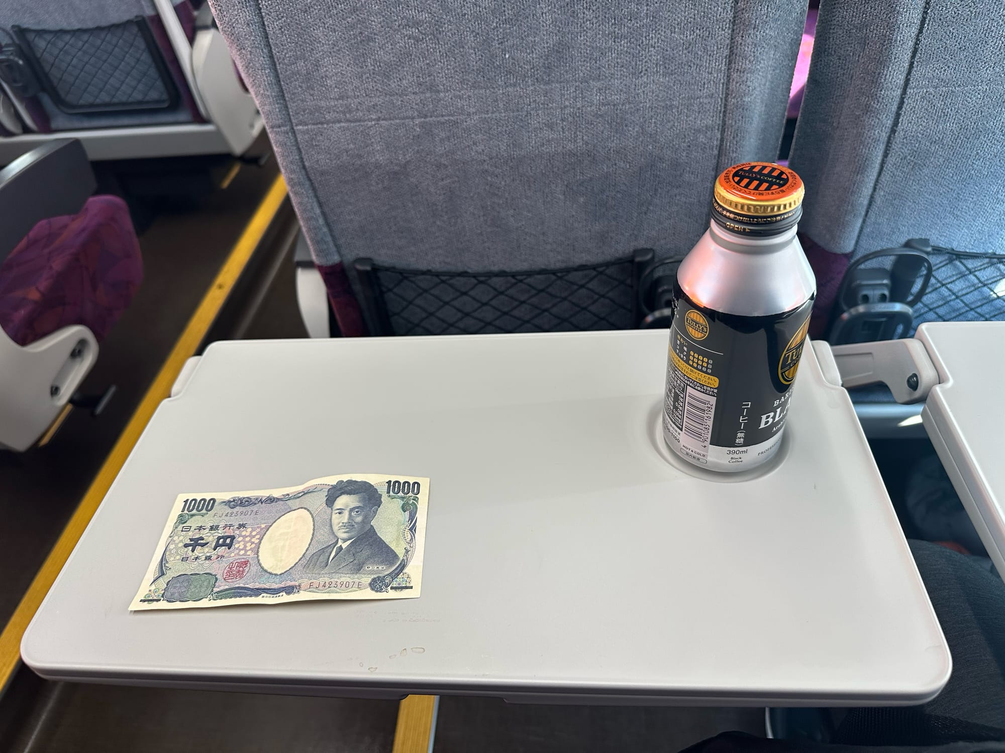 JR Chuo Line Green Car tray table