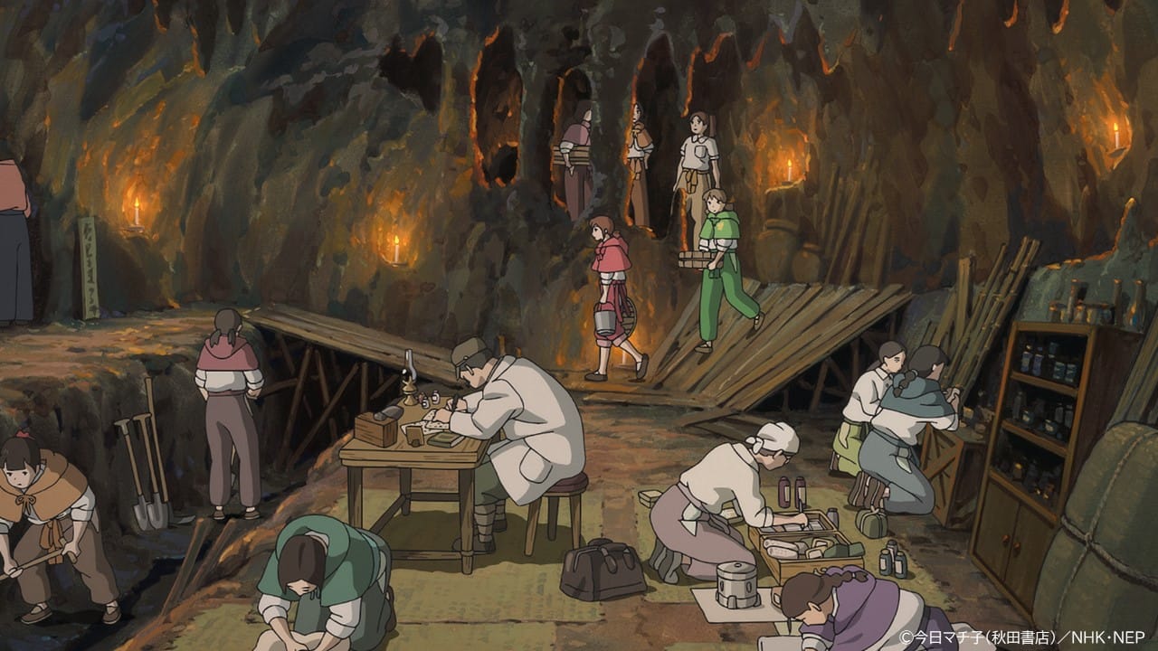 The Himeyuri students assisting at a hospital bunker