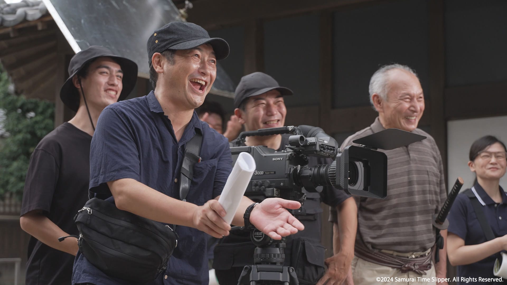 Director and film crew in A Samurai in Time