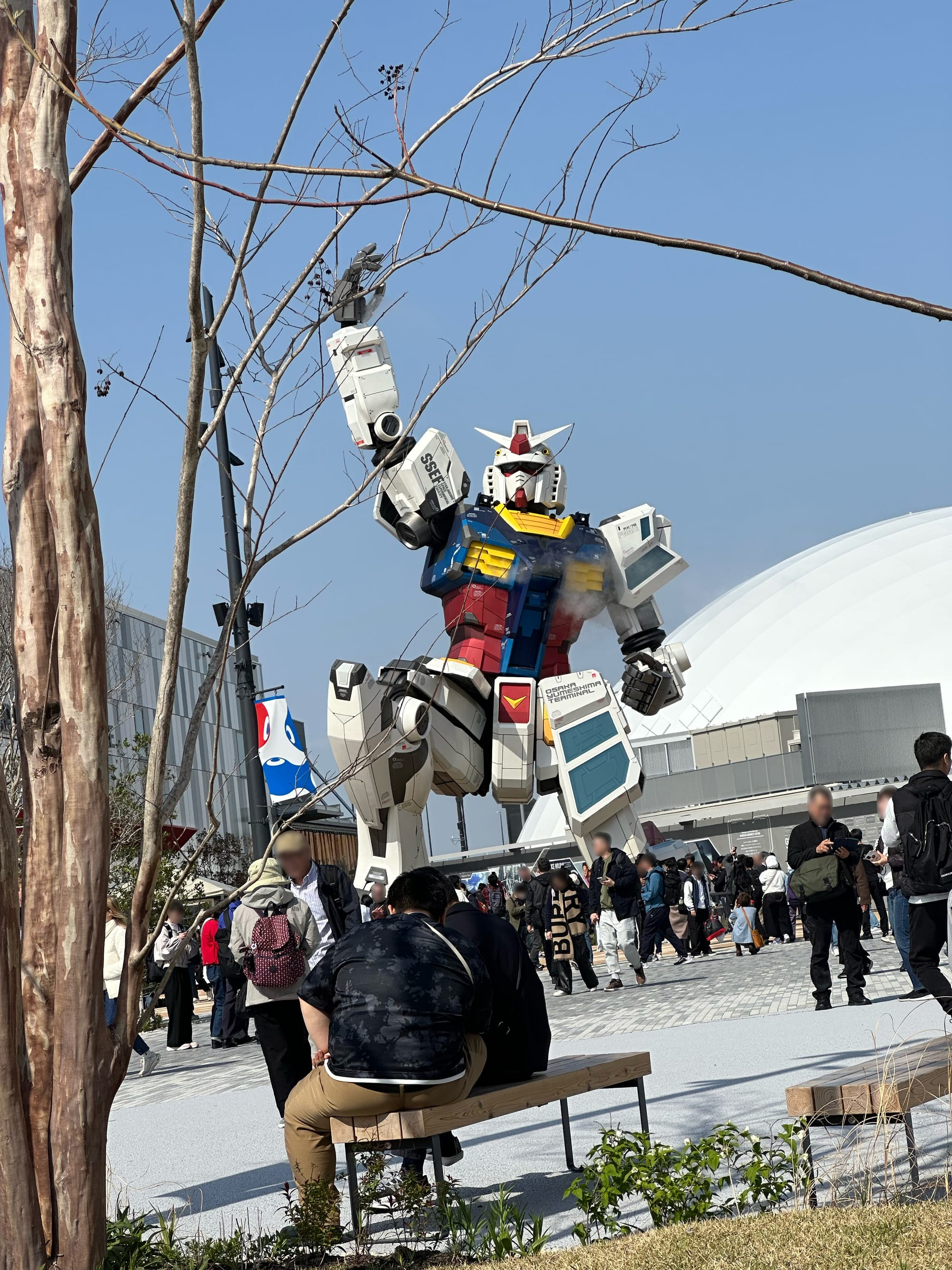 Life-sized Gundam statue at Osaka Expo 2025