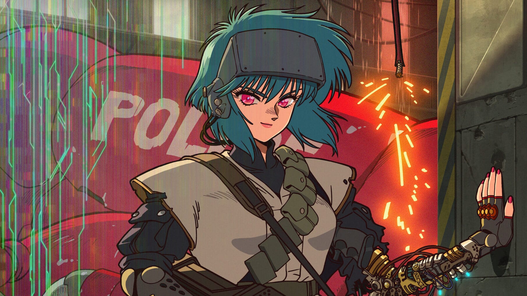 Motoko Kusanagi on THE GHOST IN THE SHELL key visual