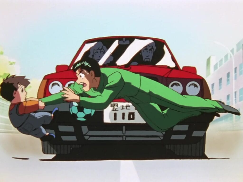 Yusuke saves boy from car-chan