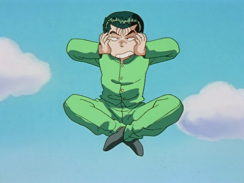 Yusuke finding out he's a ghost in Yu Yu Hakusho