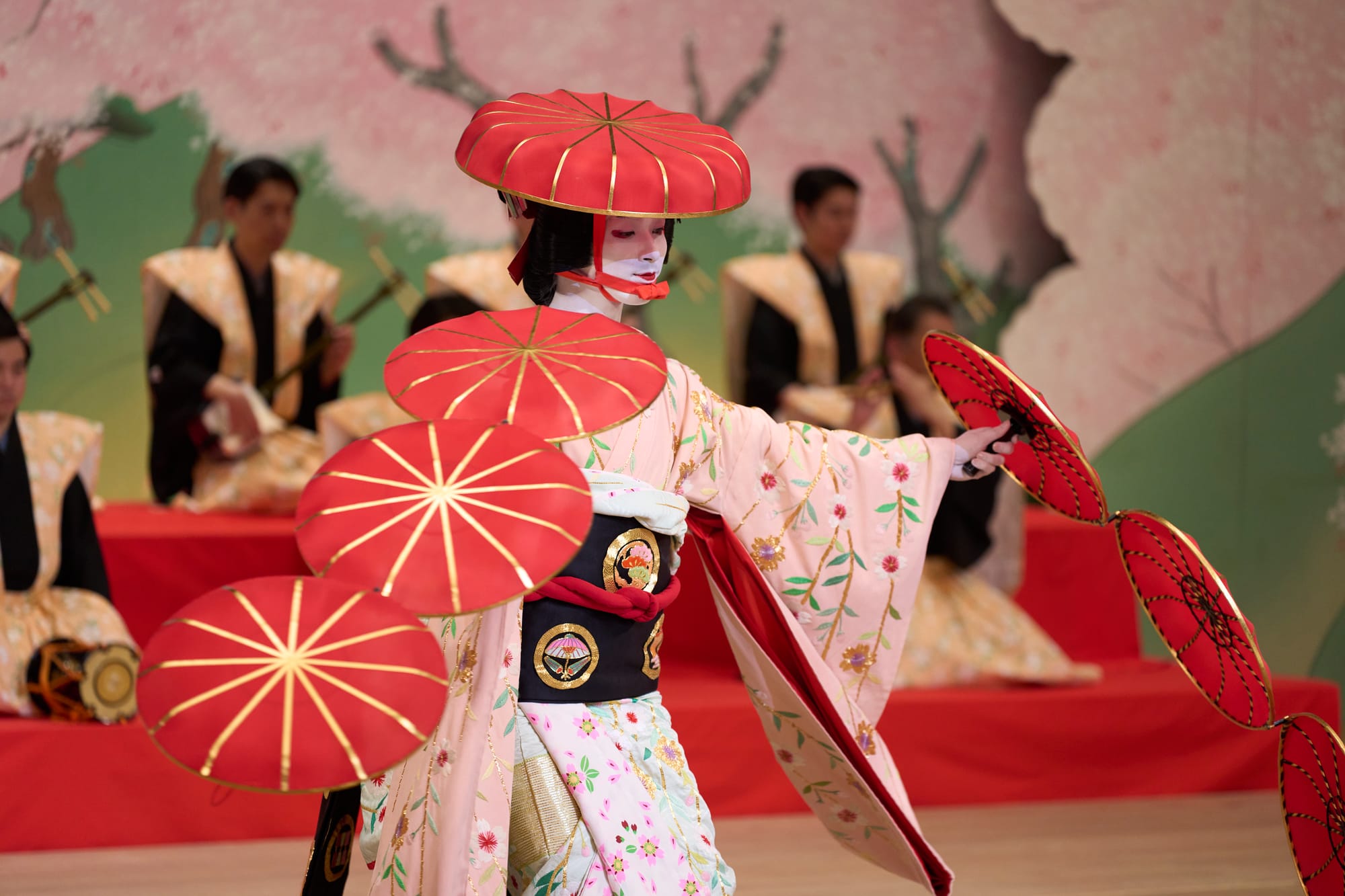 A performer during a kabuki performance in Kokuho