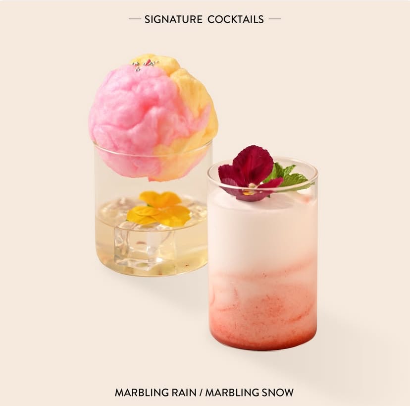 Sumadori signature cocktail - Marbling Rain / Marbling Snow