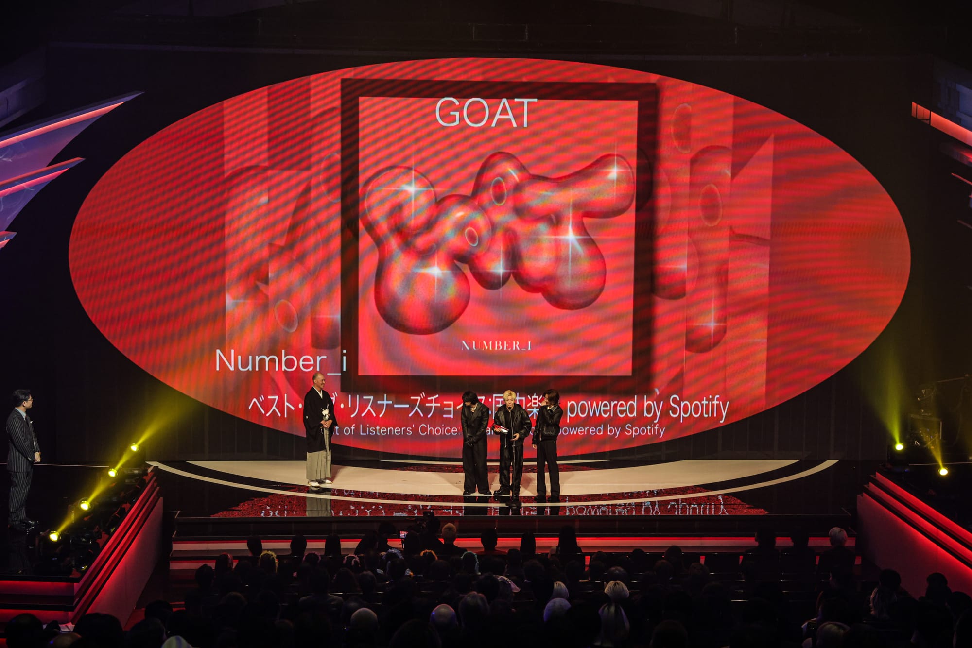 Number_i accepting the award for Best of Listeners' Choice Powered by Spotify