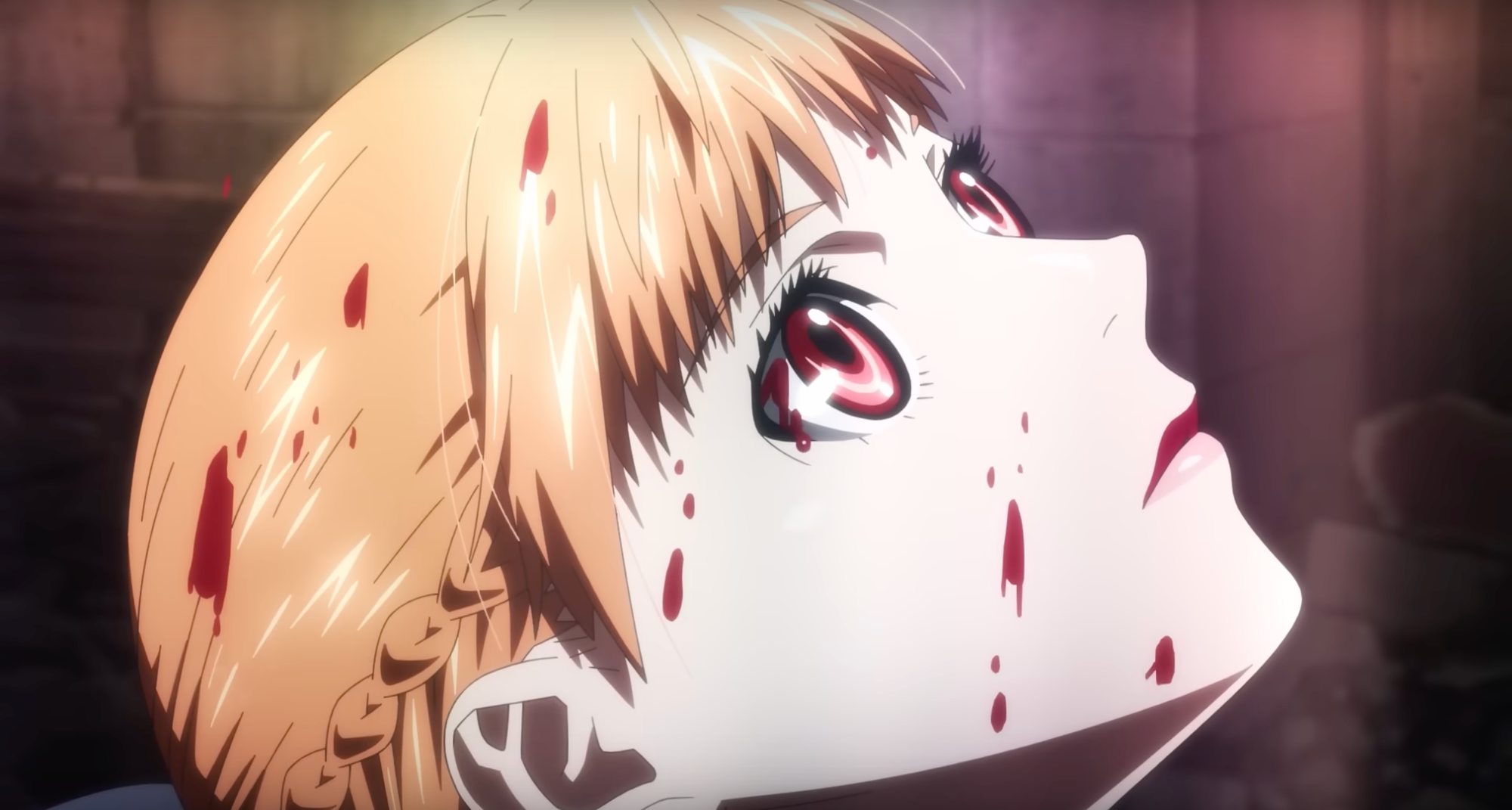 Ubu showered in blood in Virgin Punk: Clockwork Girl