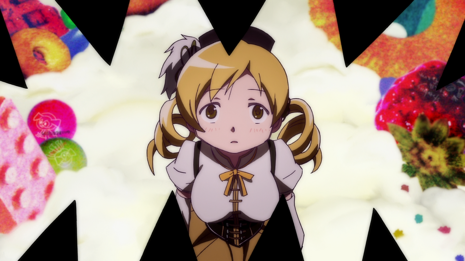 Mami stares into a monster's mouth - Madoka Magica