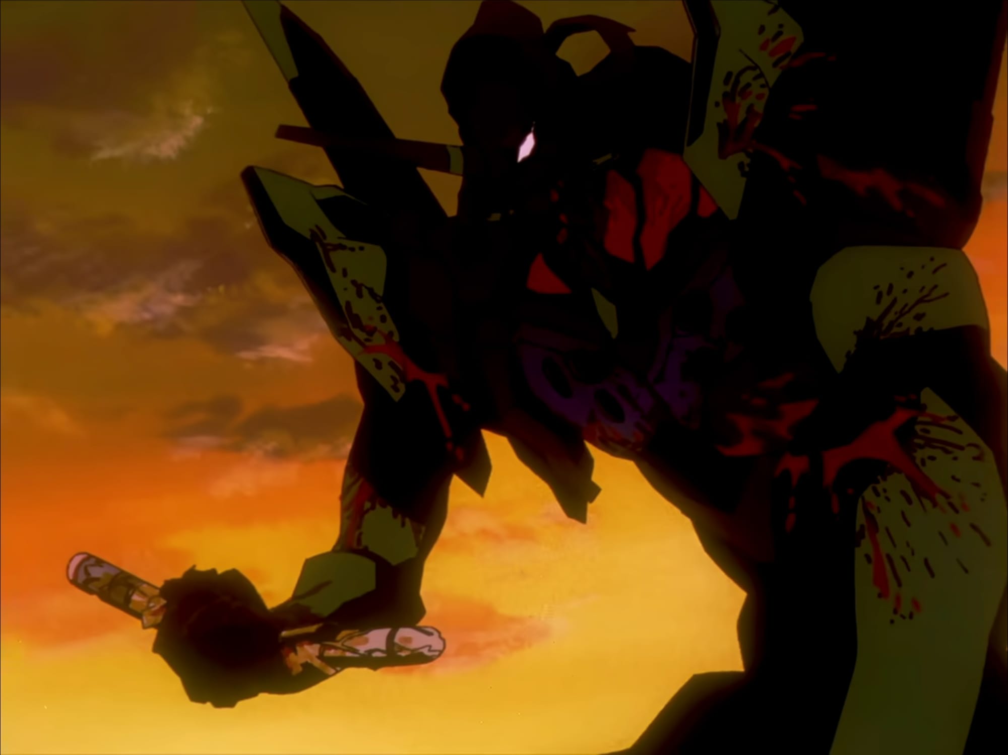 Unit-01 crushes Toji's entry plug in Neon Genesis Evangelion episode 18