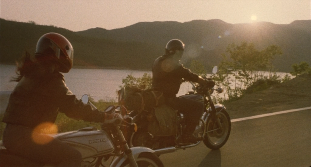 Miyako and Ko on a ride in His Motorbike, Her Island