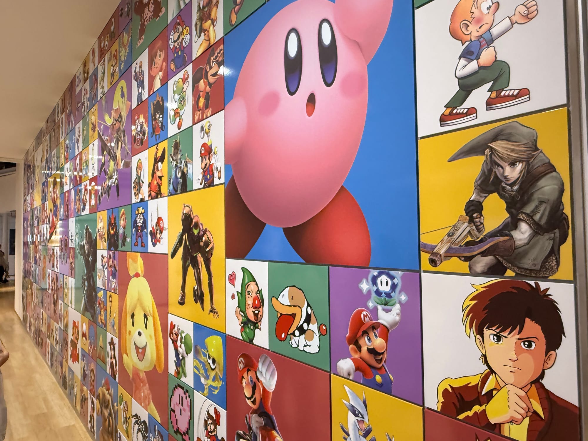 Wall of Nintendo properties inside of the Nintendo Museum