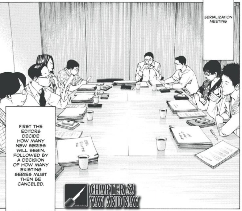 Editorial meetings in Bakuman