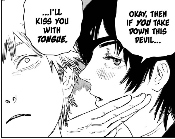 Denji receives some motivation from Himeno in Chainsaw Man