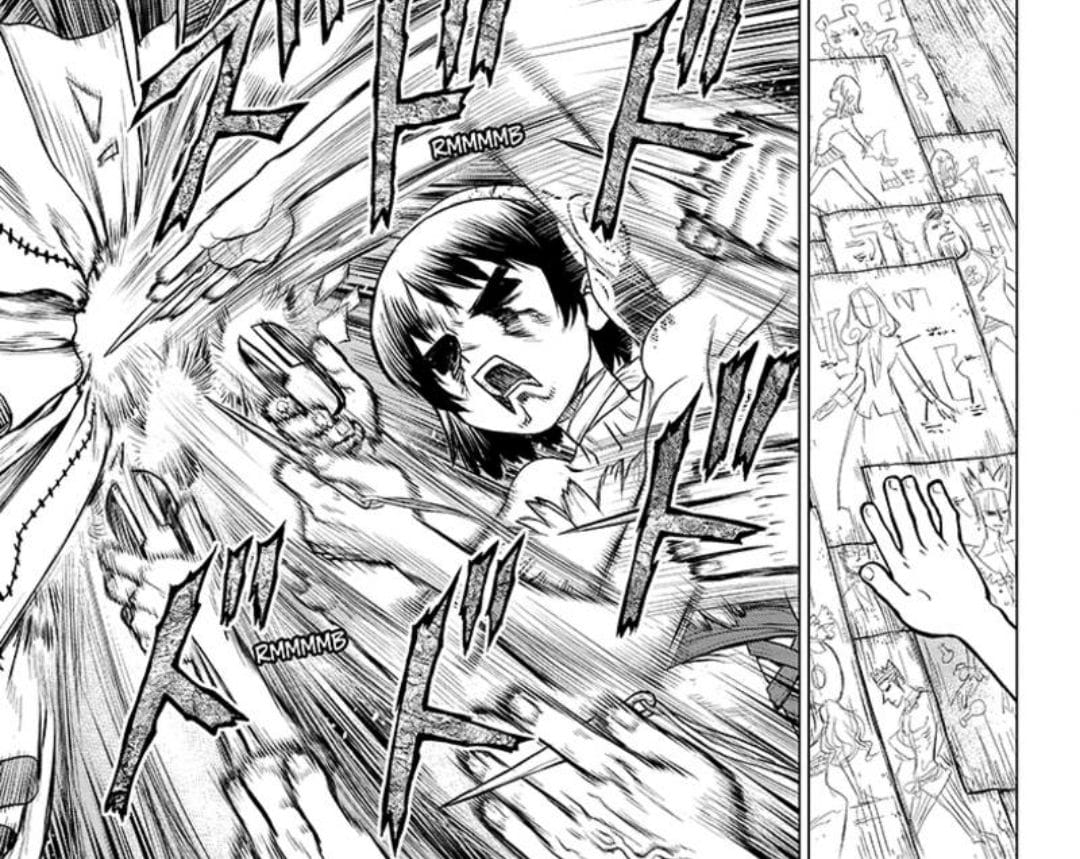 Yuzuriha making clothes in Dr. STONE