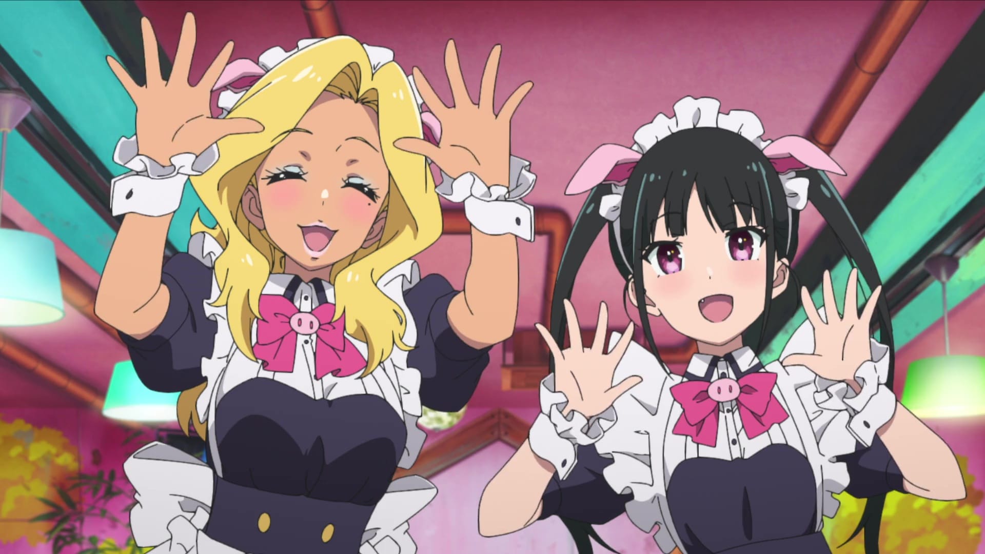 Akiba Maid War characters Shiipon (left) and Yumechi (right)