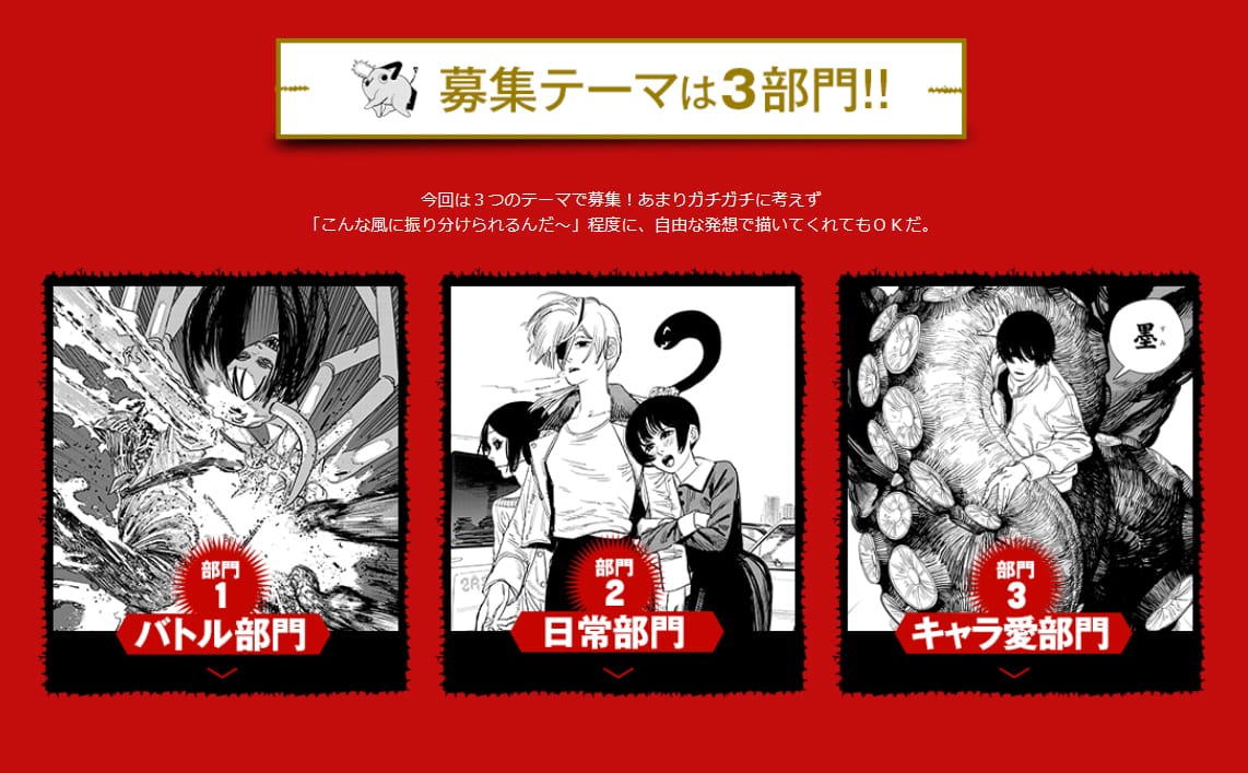 Chainsaw Man second fanart contest categories
