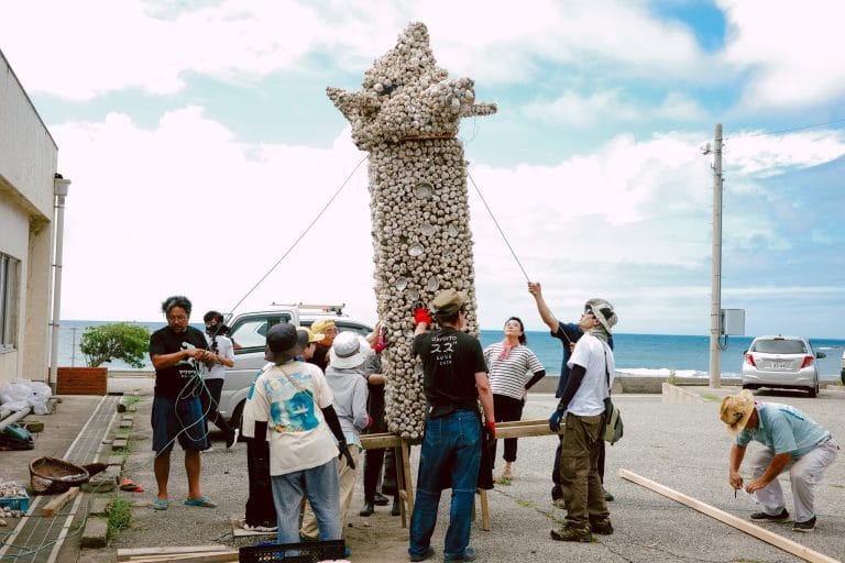 The sazae kiriko created for the Sunatori Bushi festival.