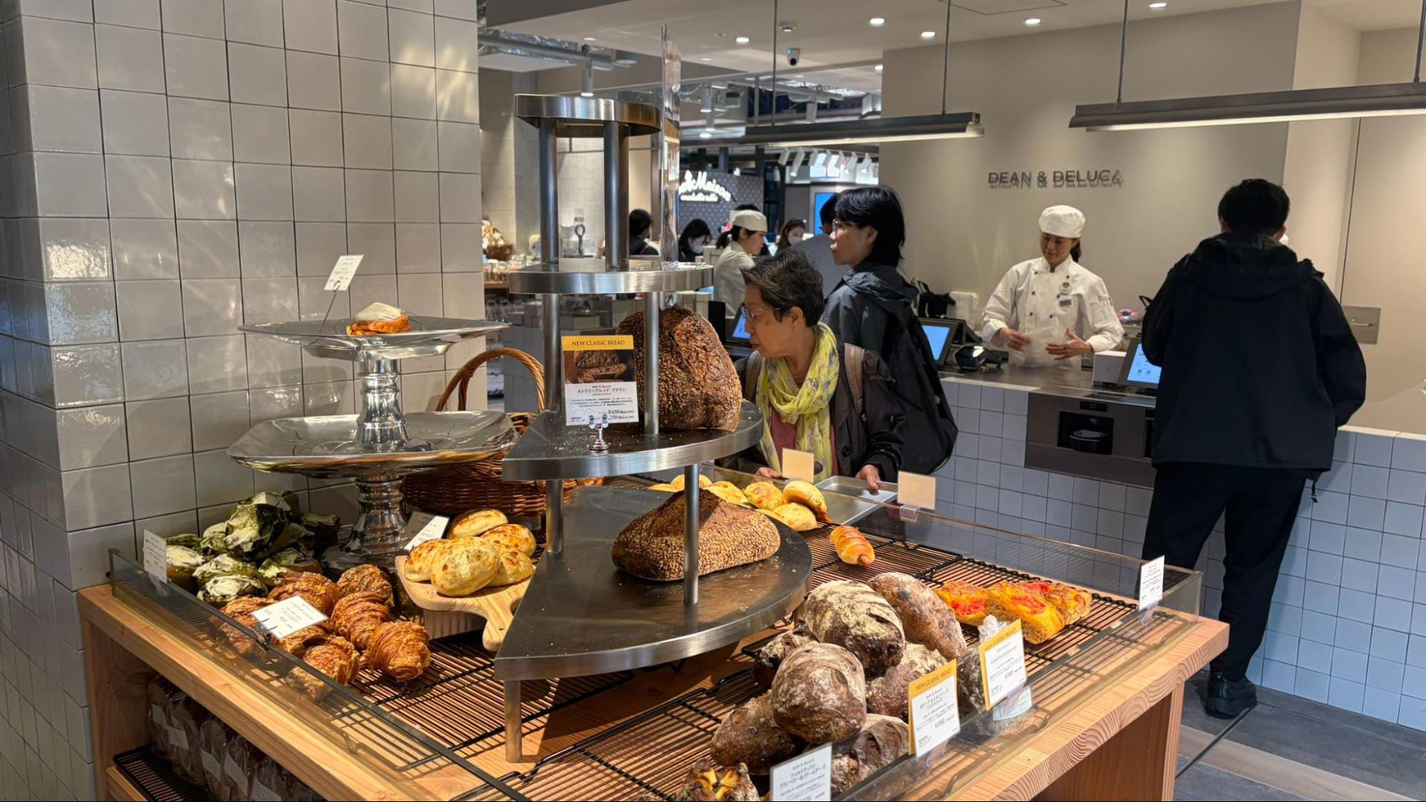 Bakery items on display at Dean and Deluca