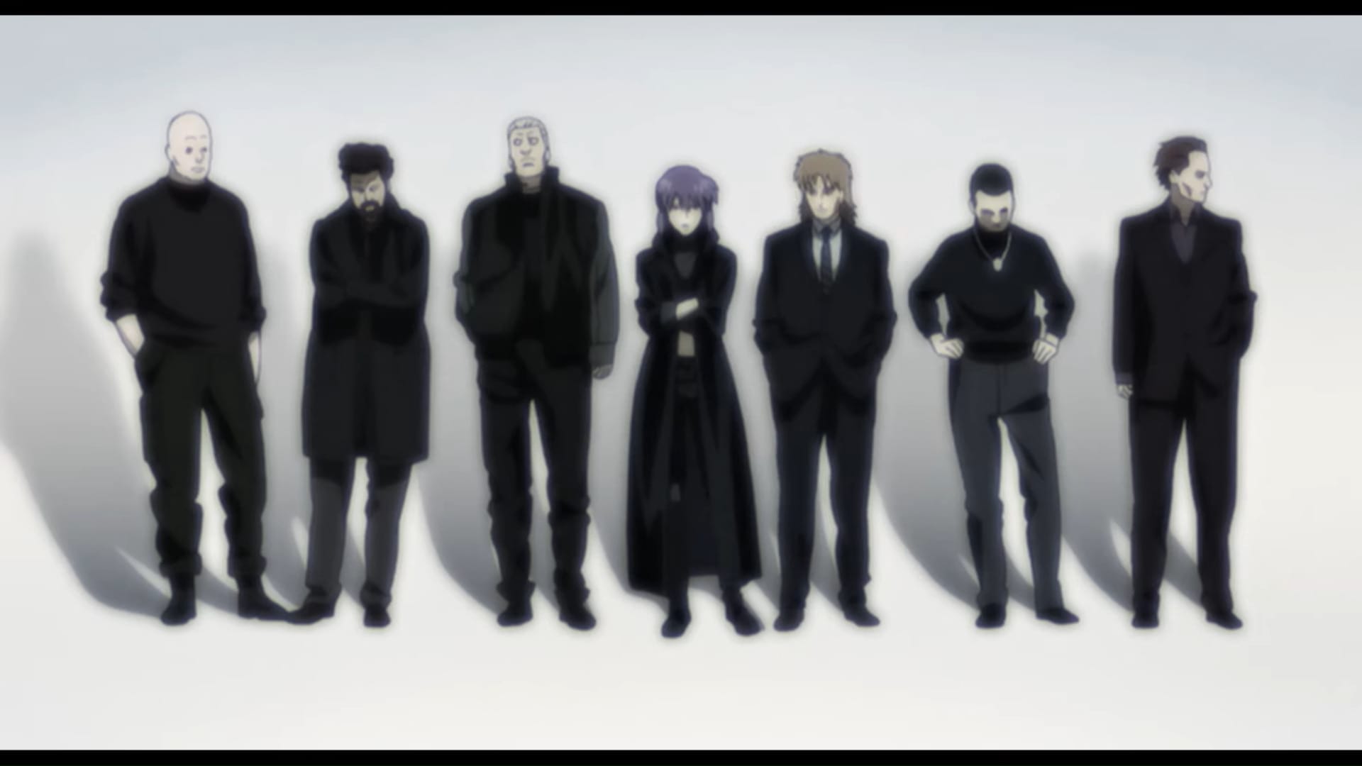 Motoko poses with the rest of her squad in Stand Alone Complex: 2nd Gig.