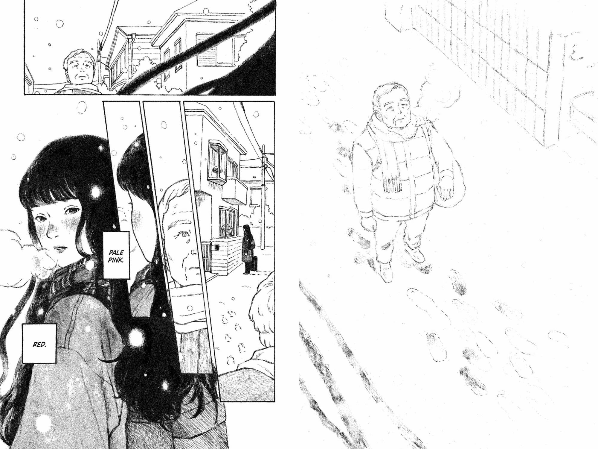Akari manga panel Kagari looks up at the sky.