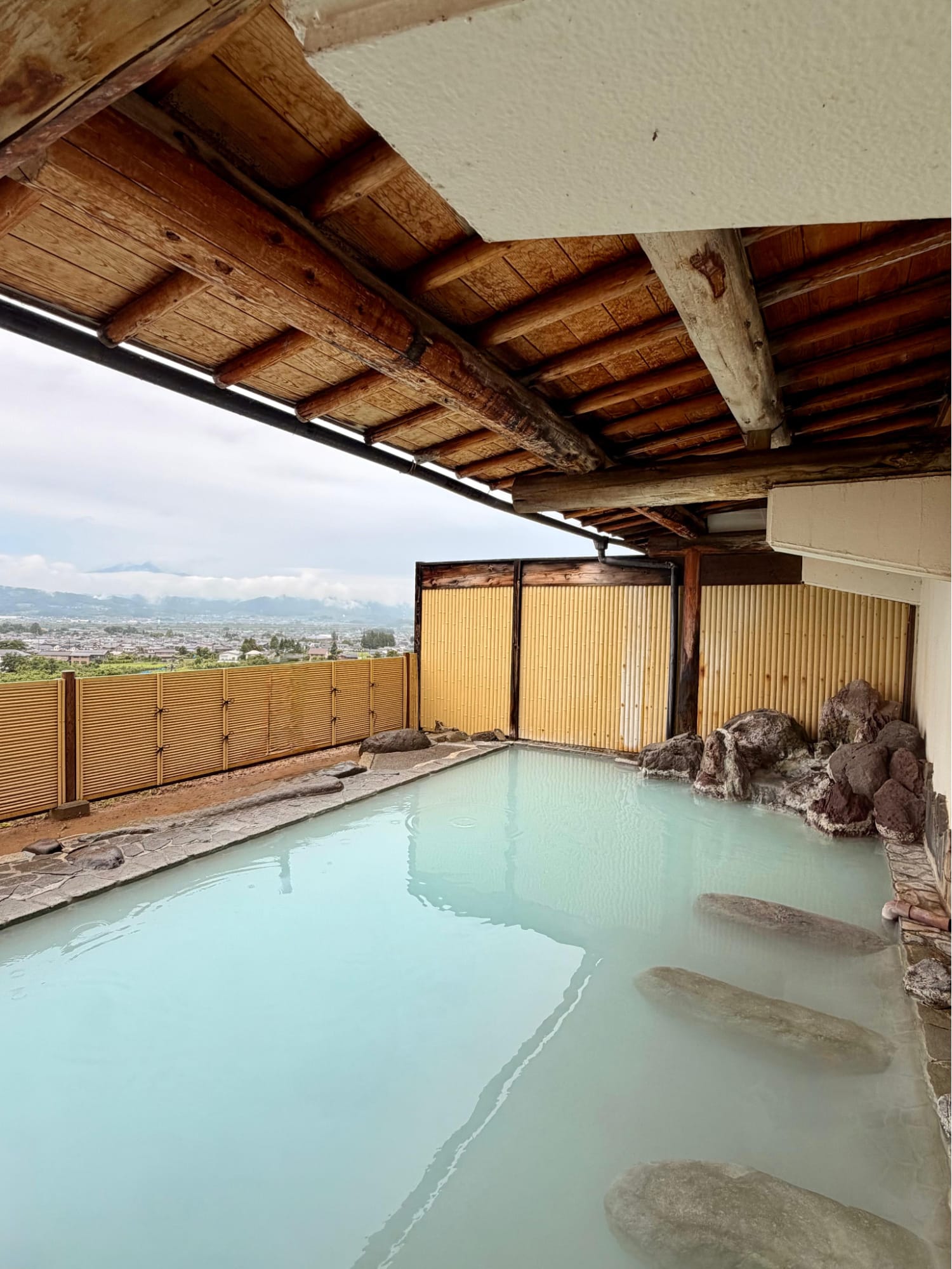 Open air bath in Japan