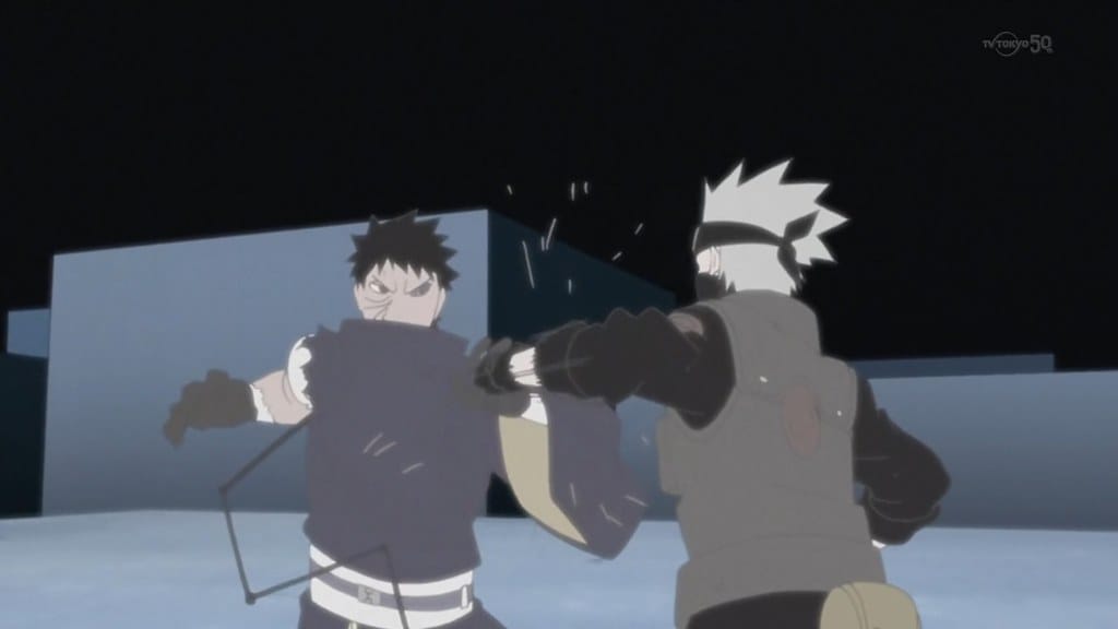 Naruto shippuden kakashi and obito fight with fists