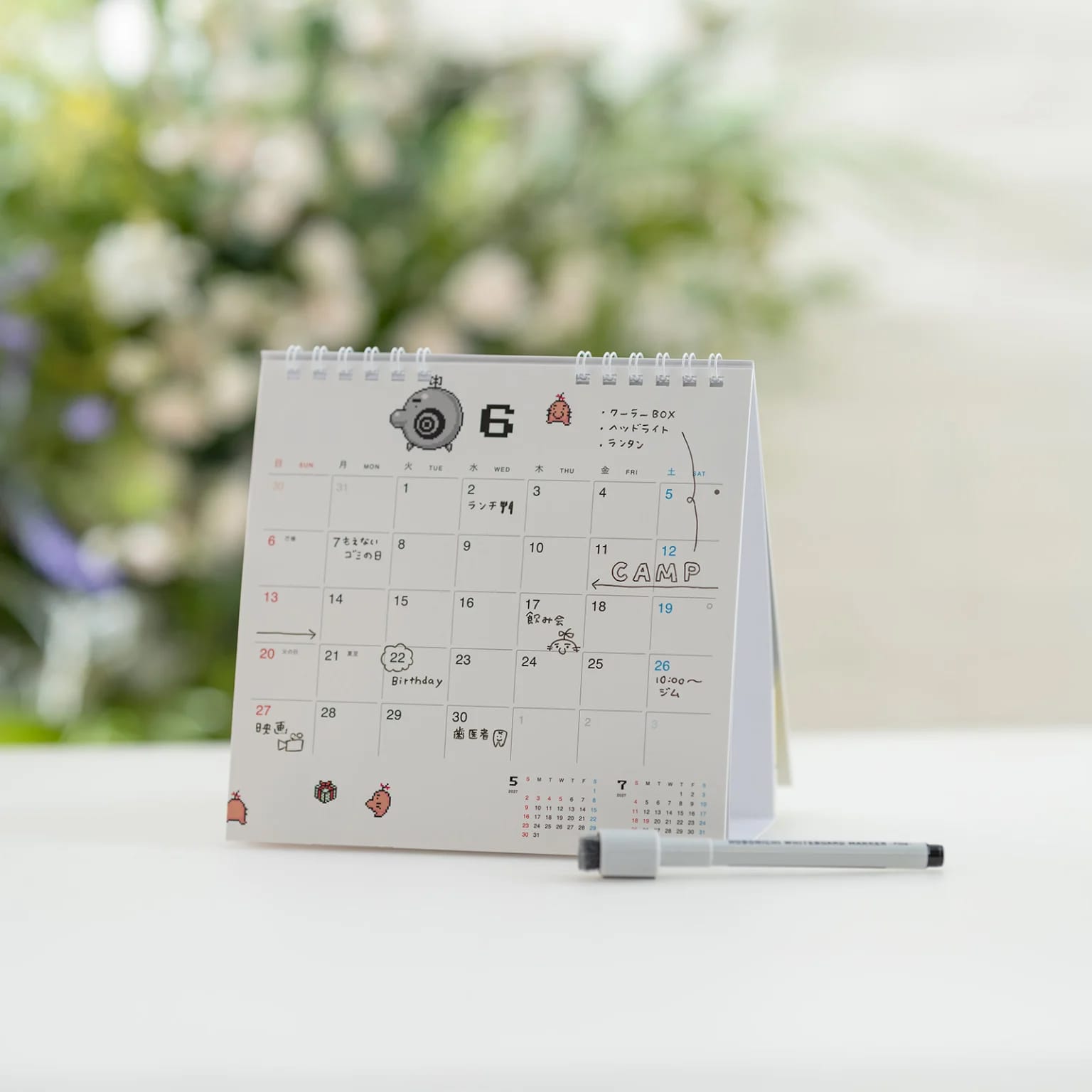 Hobonichi MOTHER 2 whiteboard calendar (desktop)
