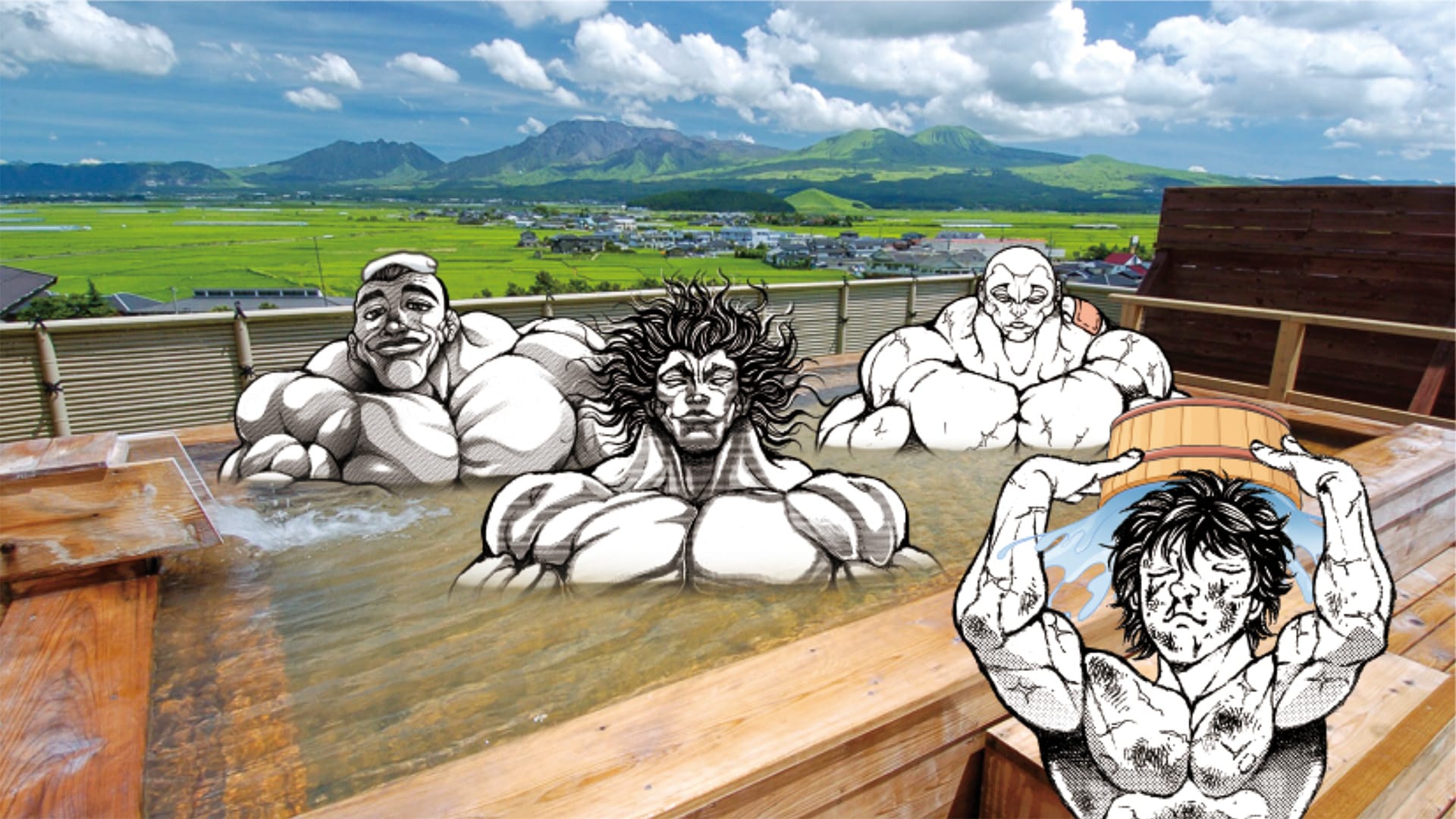Baki crew visits the onsen