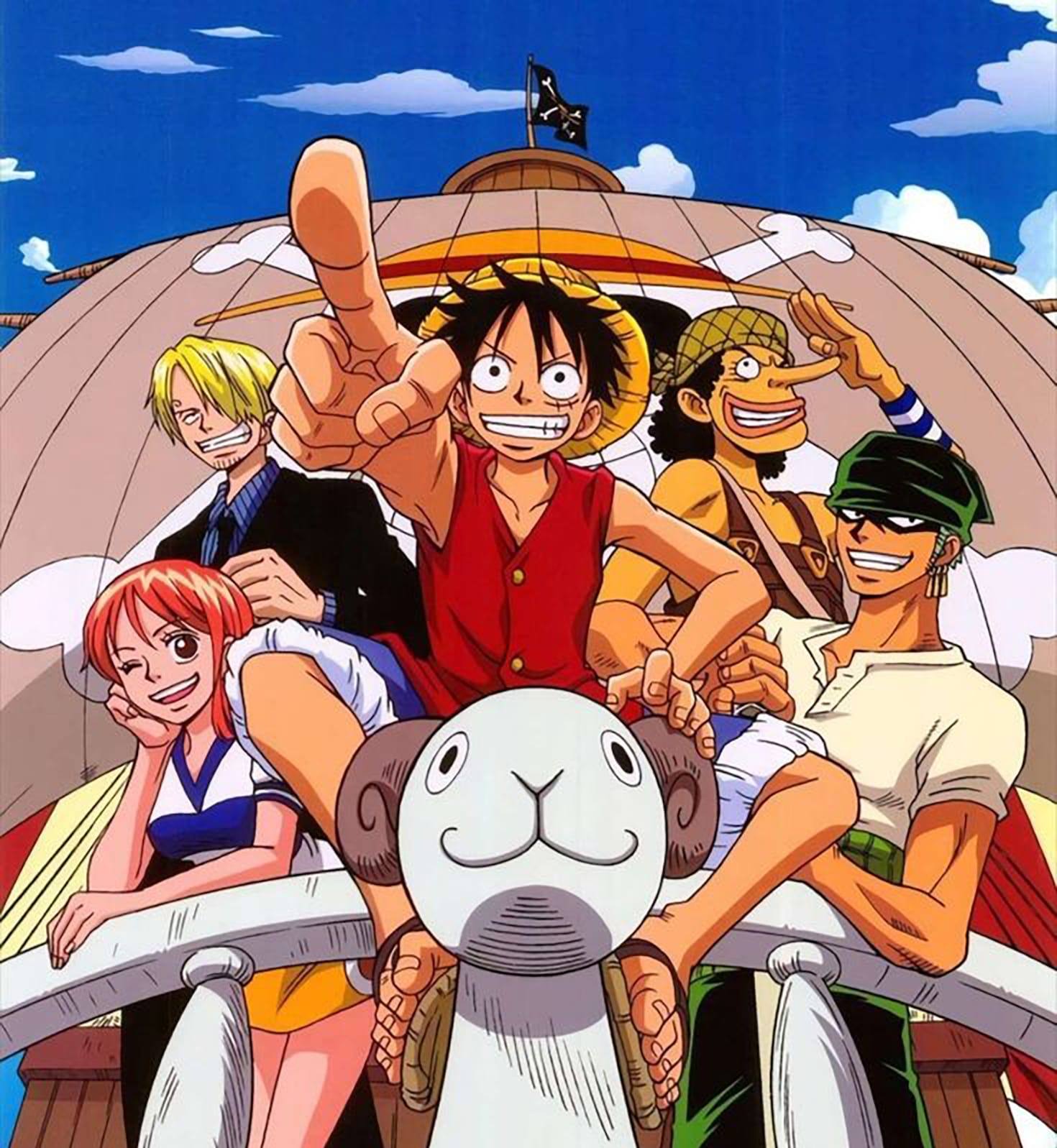 The initial Straw Hat crew